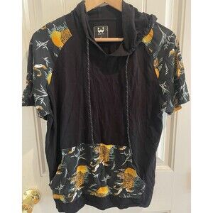 WXYZ Hoodie Mens S Black Light Weight Pullover Stretch Hoodie Shirt Bamboo Tiger